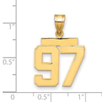 10K Yellow Gold Polished Medium Number 97 Charm