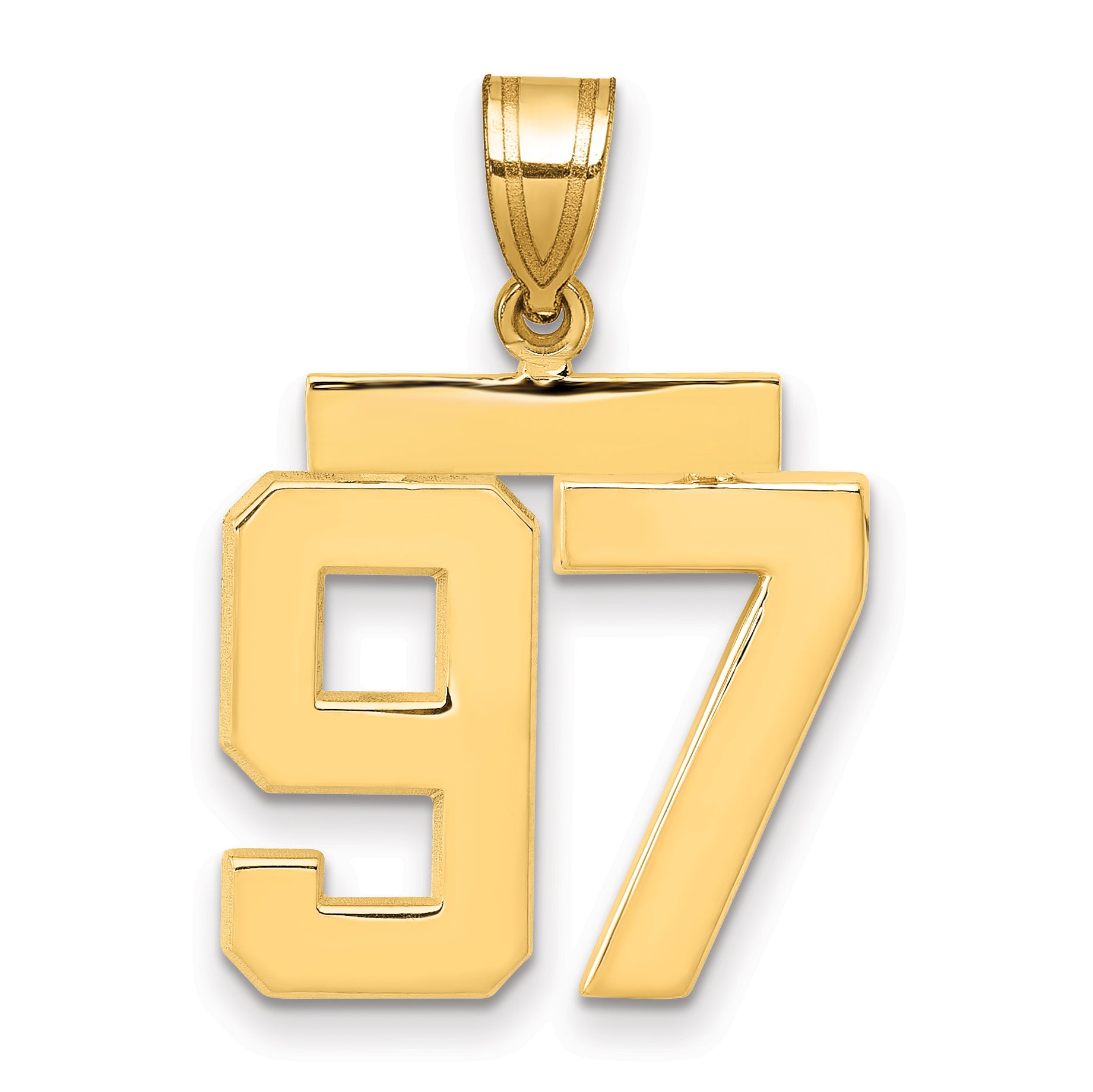 14k Medium Polished Number 97 Charm Main image