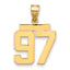 10K Yellow Gold Polished Medium Number 97 Charm