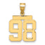 14k Medium Polished Number 98 Charm