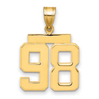 10K Yellow Gold Polished Medium Number 98 Charm