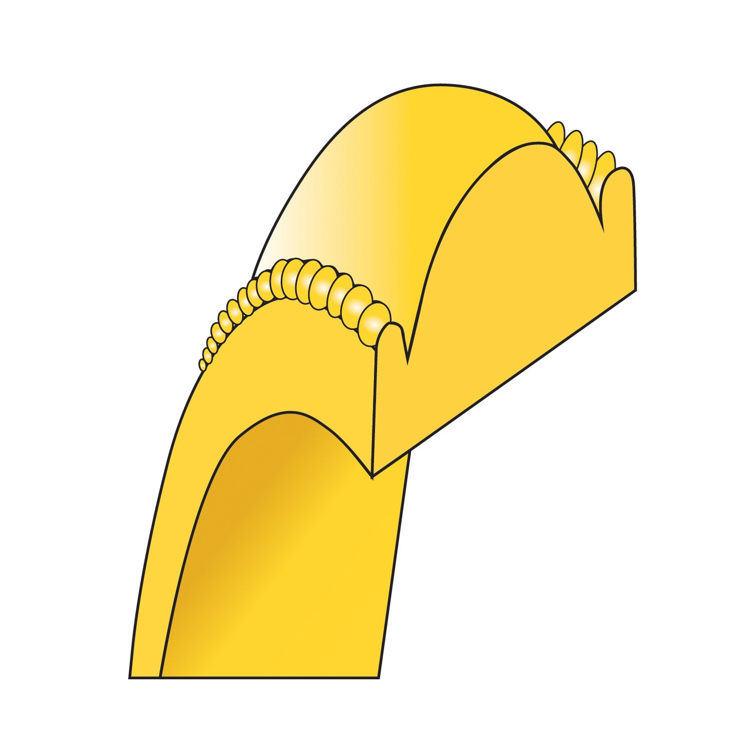 14KY 7mm Milgrain Half Round Band