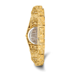 14K Ladies Circular Champagne 22mm Dial Solid Nugget Watch