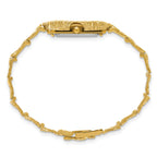 14K Ladies Rectangular Champagne 15x31mm Dial Solid Nugget Watch