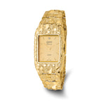 14k Mens Squared Champagne 27x47mm Dial Solid Nugget Watch