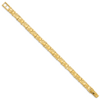 14k Polished and Textured 7.00mm 7 inch Nugget Bracelet