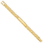 14k Polished Solid 10.0mm Nugget 38x10mm Plate 8 inch ID Bracelet