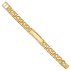 14k Polished Solid 12.0mm Nugget 36x12mm Plate ID Bracelet