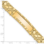 14k Polished Solid 12.0mm Nugget 36x12mm Plate ID Bracelet