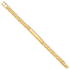 14k Polished Solid 7mm Nugget 37x7mm Plate ID Bracelet