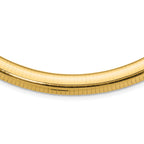 14k Polished 10mm Standard Weight 18 inch Domed Omega Necklace