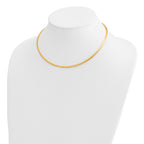 14k Polished 3mm Standard Weight 16 inch Domed Omega Necklace
