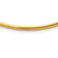 14k Polished 3mm Standard Weight 16 inch Domed Omega Necklace