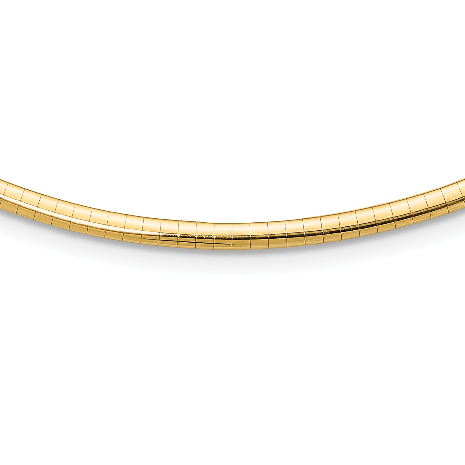 14k Polished 3mm Standard Weight 18 inch Domed Omega Necklace Main image