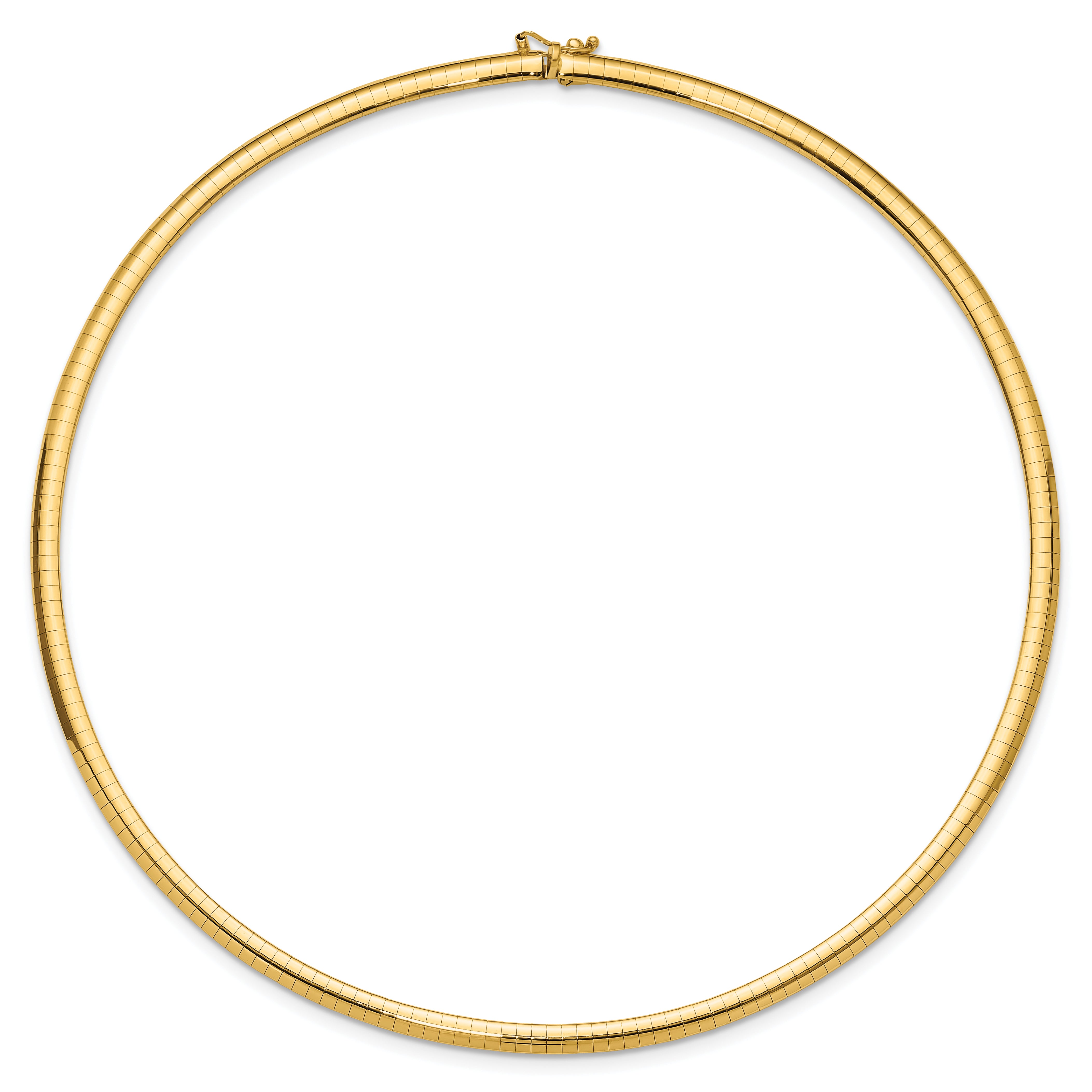 14k Polished 4mm Standard Weight 16 inch Domed Omega Necklace