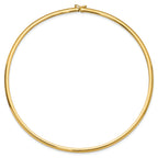 14k Polished 4mm Standard Weight 16 inch Domed Omega Necklace
