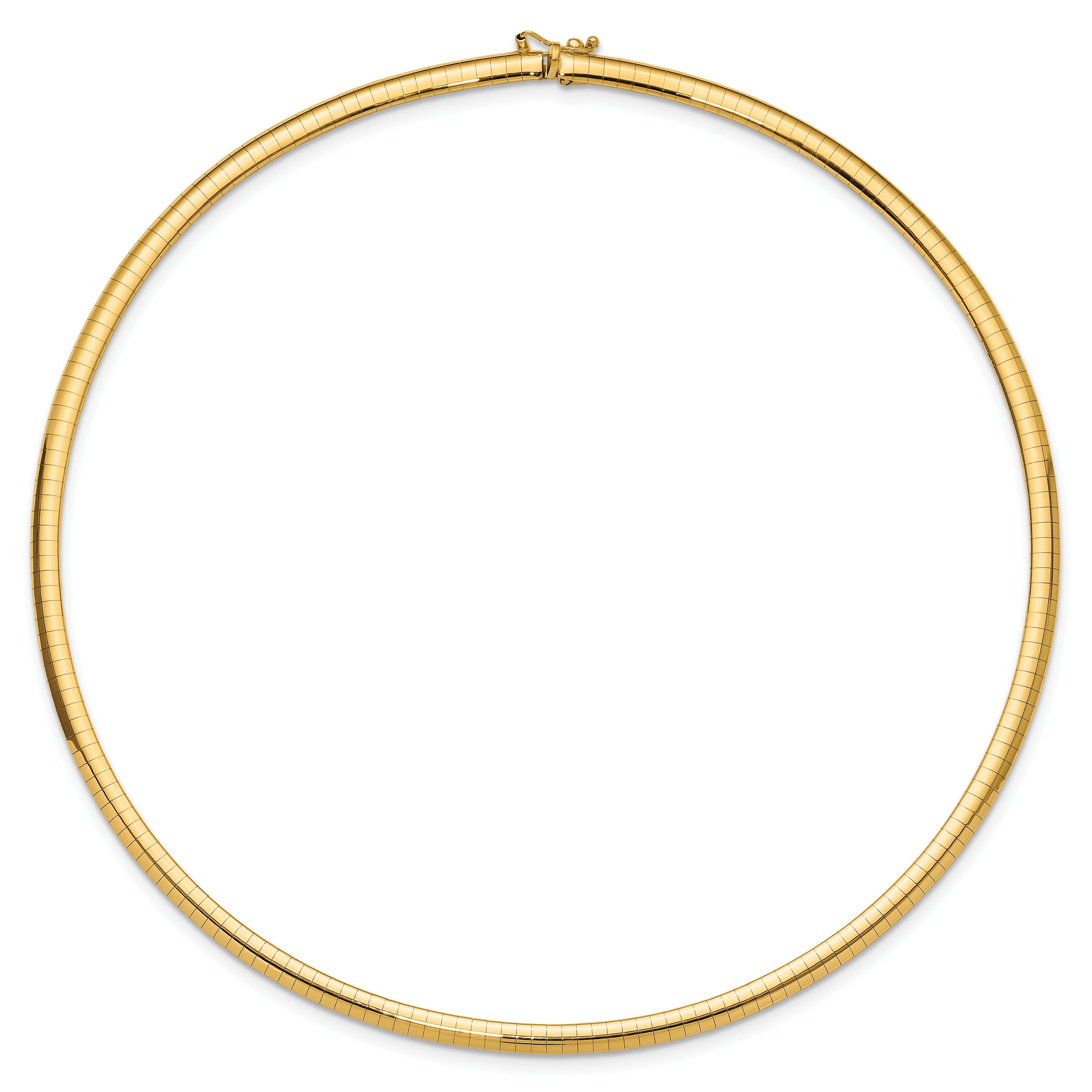 14k Polished 4mm Standard Weight 16 inch Domed Omega Necklace