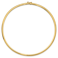 14k Polished 4mm Standard Weight 16 inch Domed Omega Necklace
