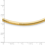 14k Polished 4mm Standard Weight 16 inch Domed Omega Necklace