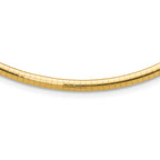 14k Polished 4mm Standard Weight 16 inch Domed Omega Necklace