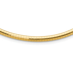 14k Polished 4mm Standard Weight 16 inch Domed Omega Necklace