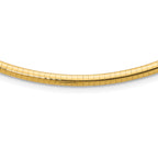 14k Polished 4mm Standard Weight 18 inch Domed Omega Necklace
