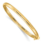 14k Polished 4mm 7 inch Domed Omega Bracelet