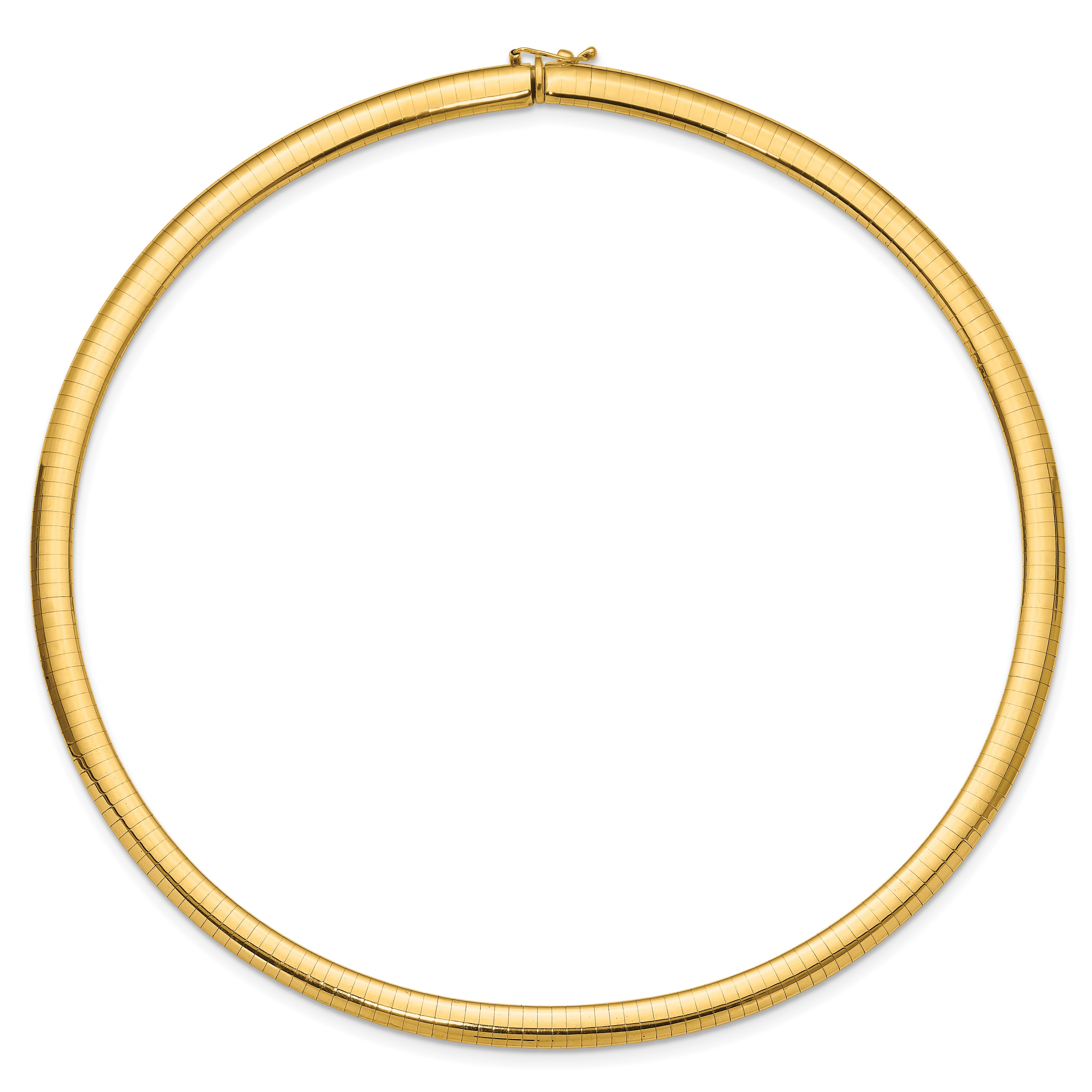 14k Polished 6mm Standard Weight 16 inch Domed Omega Necklace