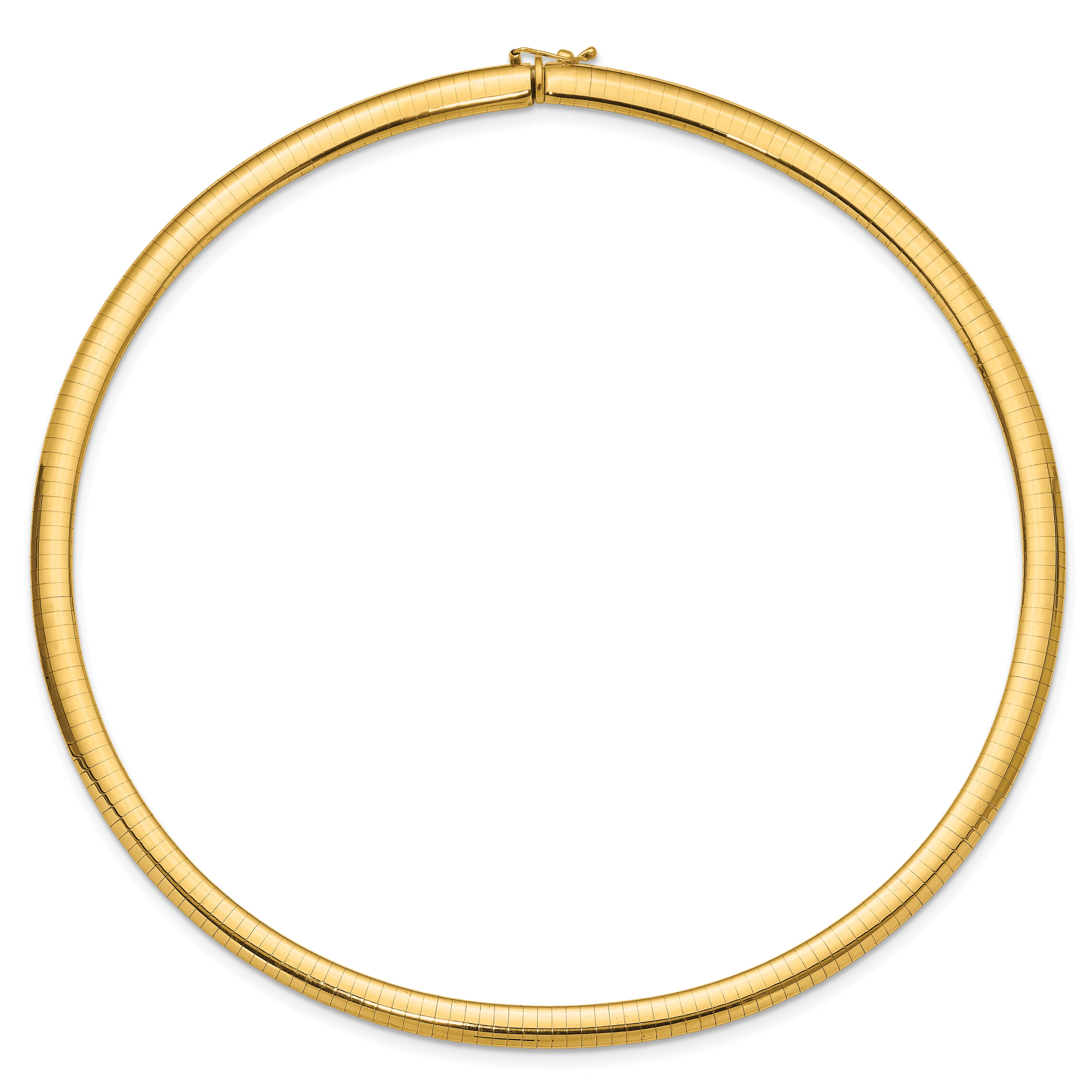 14k Polished 6mm Standard Weight 16 inch Domed Omega Necklace