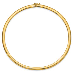 14k Polished 6mm Standard Weight 16 inch Domed Omega Necklace