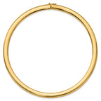 14k Polished 8mm Standard Weight 16 inch Domed Omega Necklace