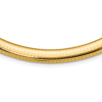14k Polished 8mm Standard Weight 16 inch Domed Omega Necklace