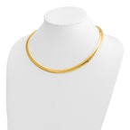 14k Polished 8mm Standard Weight 18 inch Domed Omega Necklace