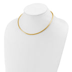 14k Polished 3mm Lightweight 16 inch Domed Omega Necklace