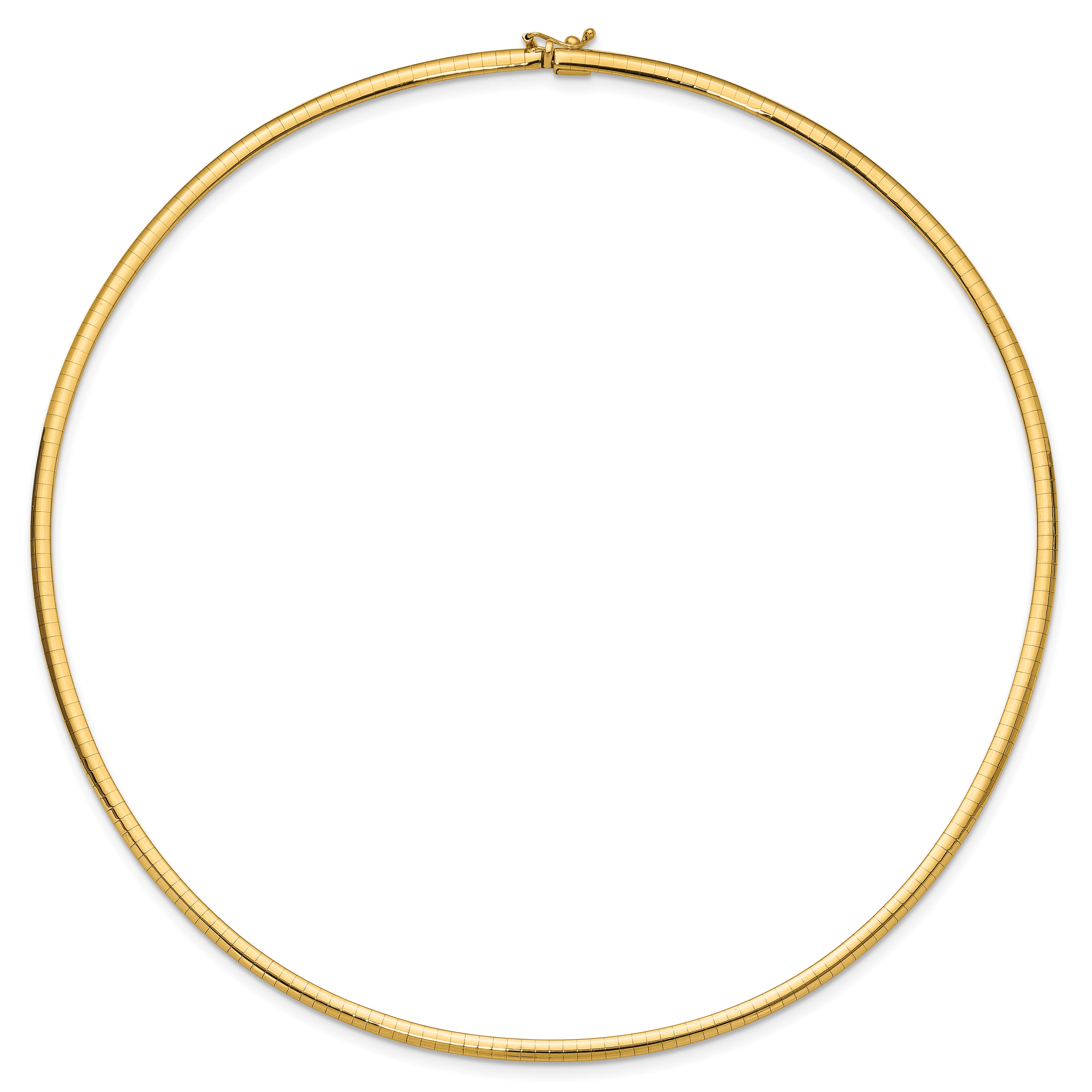 14k Polished 3mm Lightweight 18 inch Domed Omega Necklace