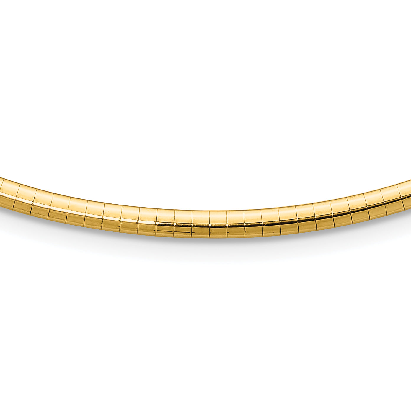 14k Polished 3mm Lightweight 18 inch Domed Omega Necklace Main image