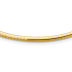 14k Polished 3mm Lightweight 18 inch Domed Omega Necklace