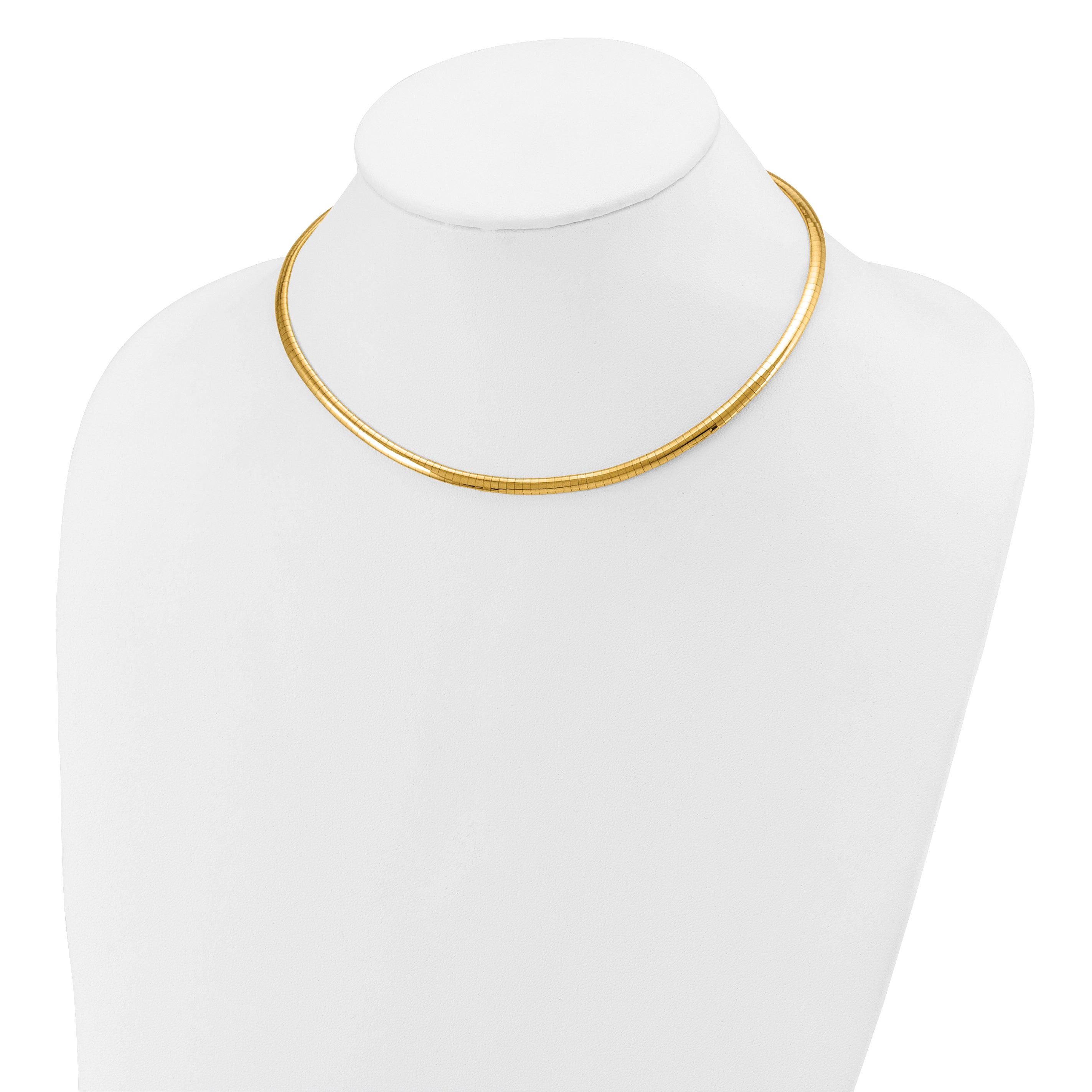 14k Polished 4mm Lightweight Domed Omega Necklace Secondary image