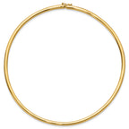 14k Polished 4mm Lightweight Domed Omega Necklace