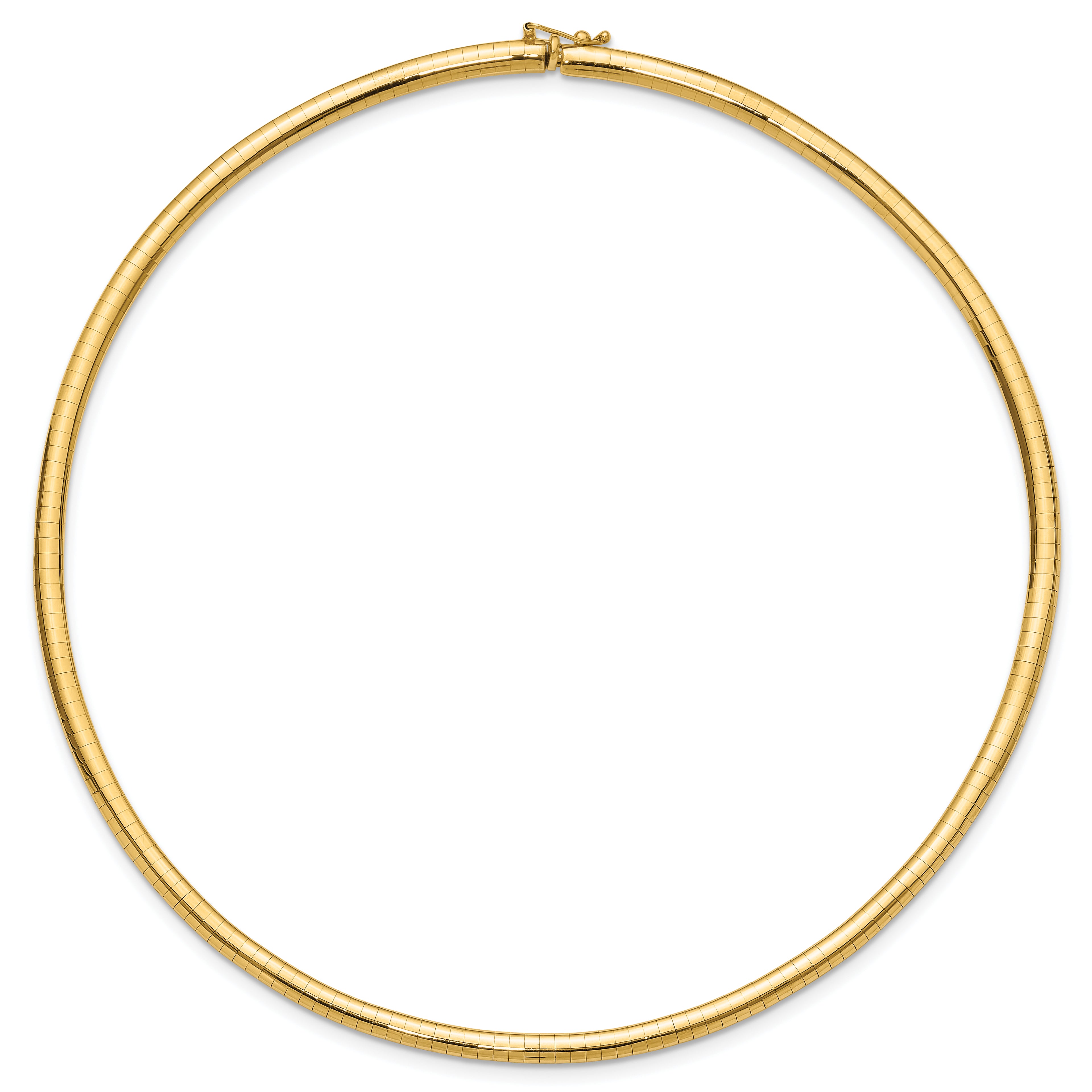 14k Polished 4mm Lightweight Domed Omega Necklace