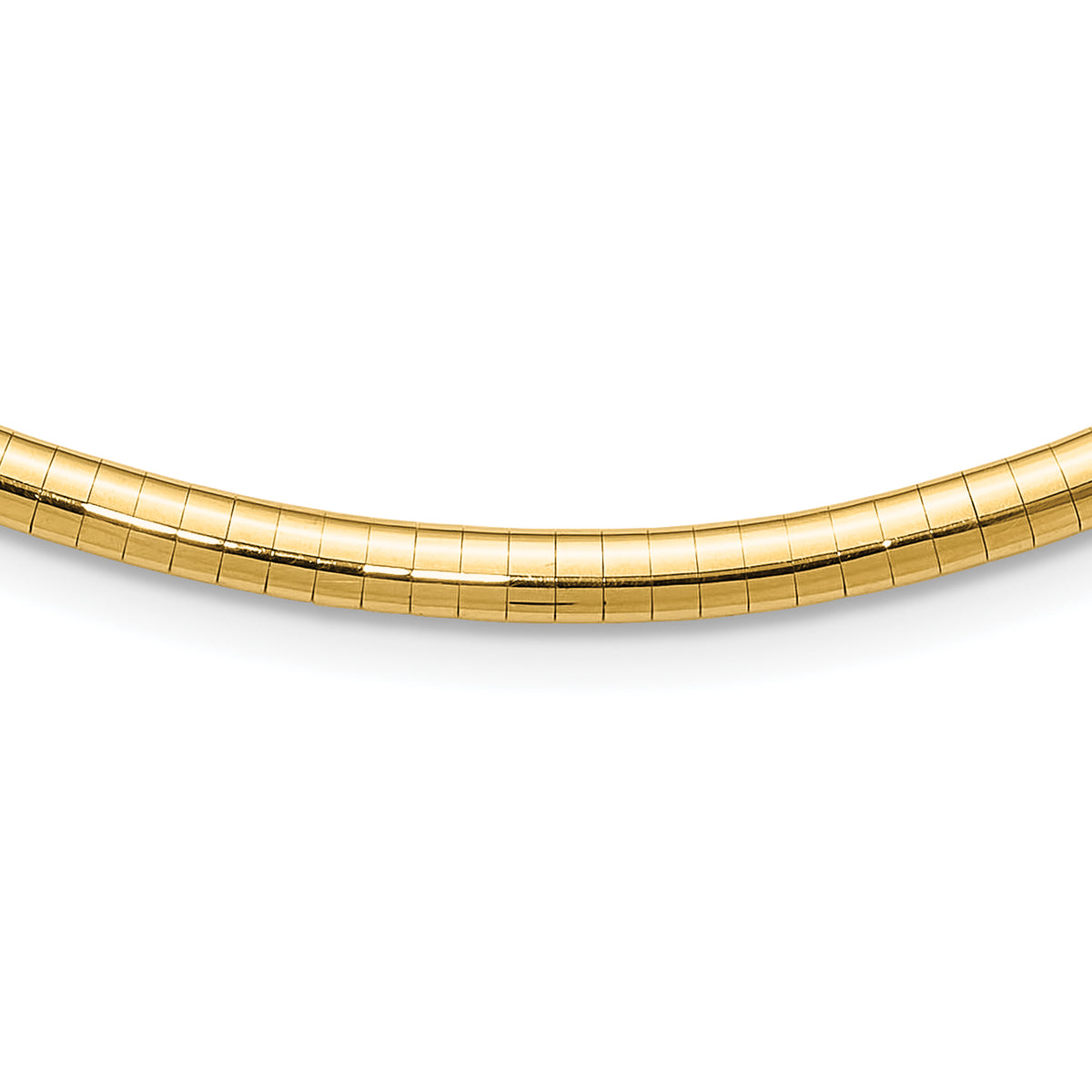 14k Polished 4mm Lightweight 16 inch Domed Omega Necklace