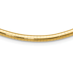 14k Polished 4mm Lightweight 16 inch Domed Omega Necklace