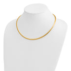 14k Polished 4mm Lightweight Domed Omega Necklace
