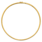 14k Polished 4mm Lightweight Domed Omega Necklace