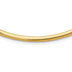 14k Polished 4mm Lightweight Domed Omega Necklace