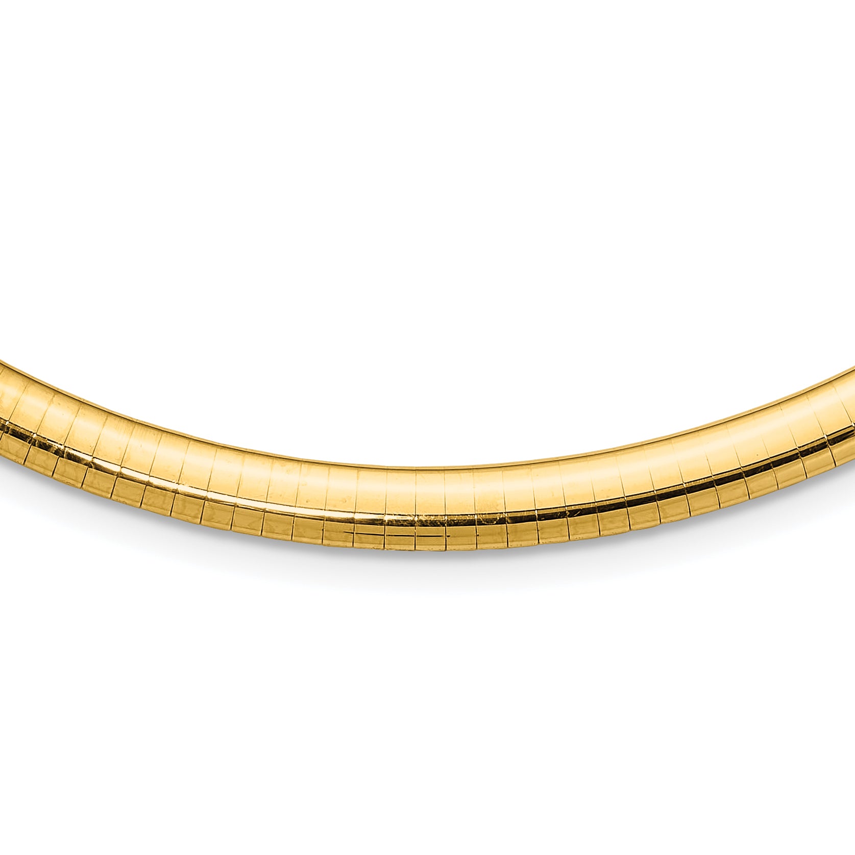 14k Polished 6mm Lightweight 16 inch Domed Omega Necklace Main image