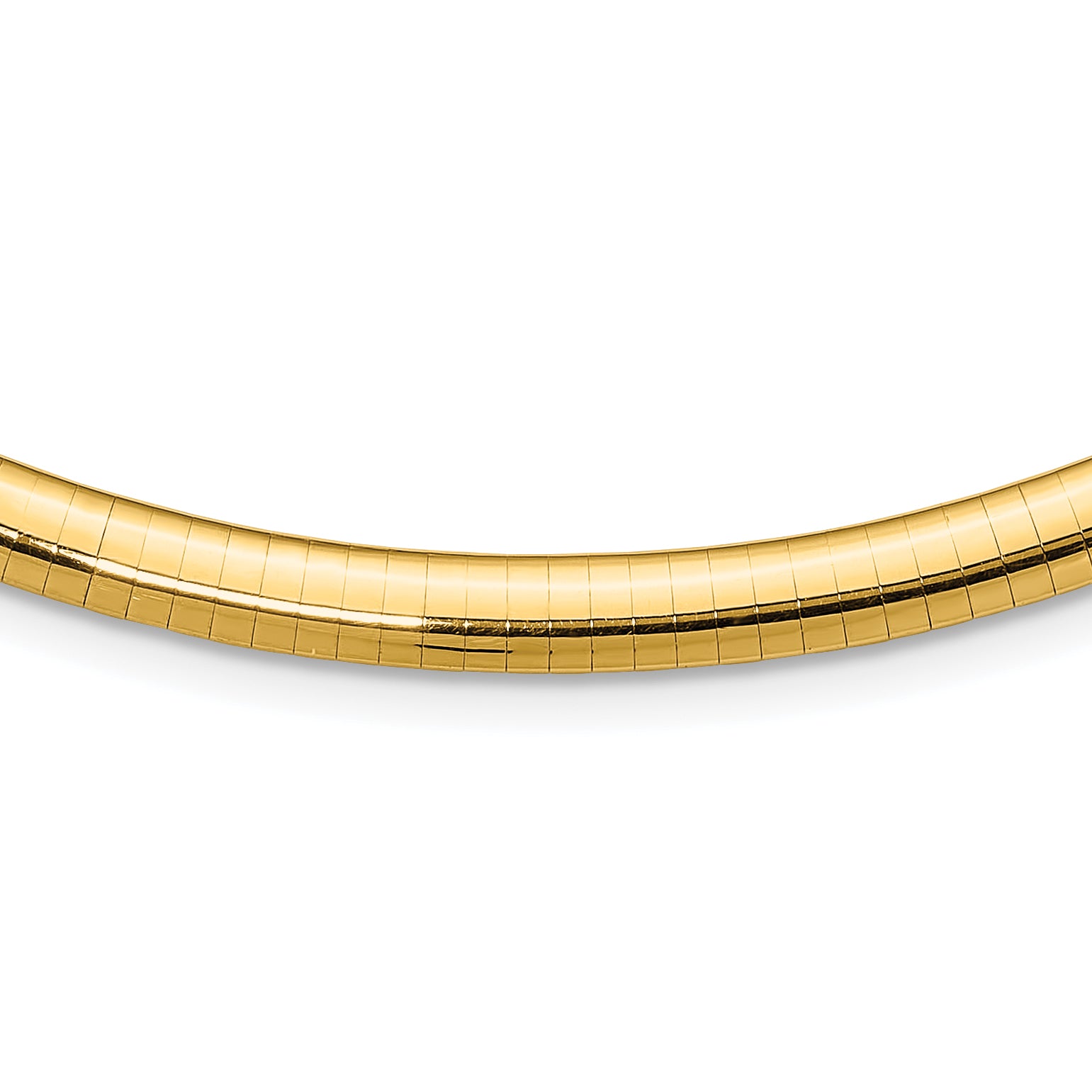 14k Polished 6mm Lightweight 18 inch Domed Omega Necklace