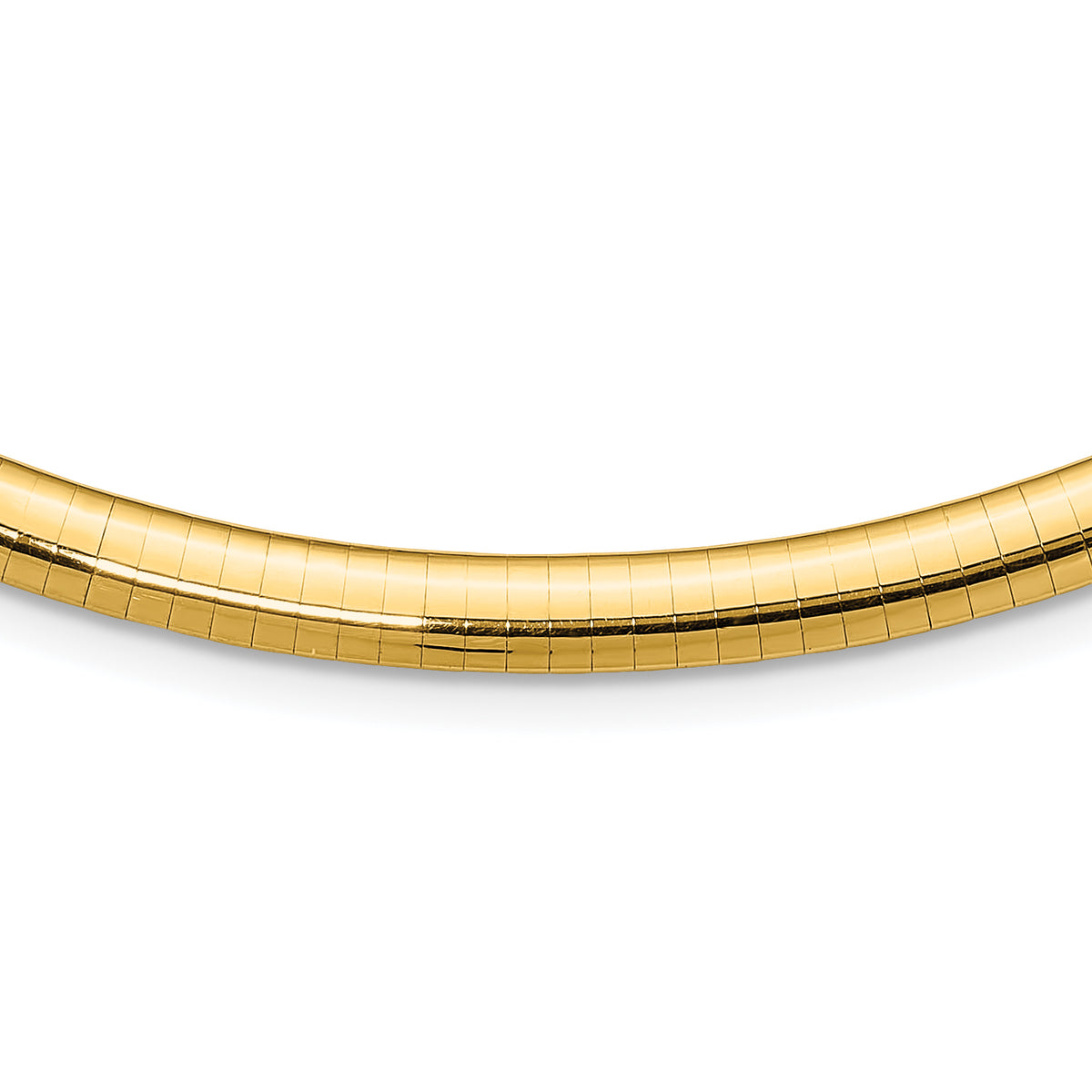 14k Polished 6mm Lightweight 18 inch Domed Omega Necklace