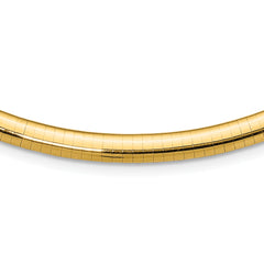 14k Polished 6mm Lightweight 18 inch Domed Omega Necklace