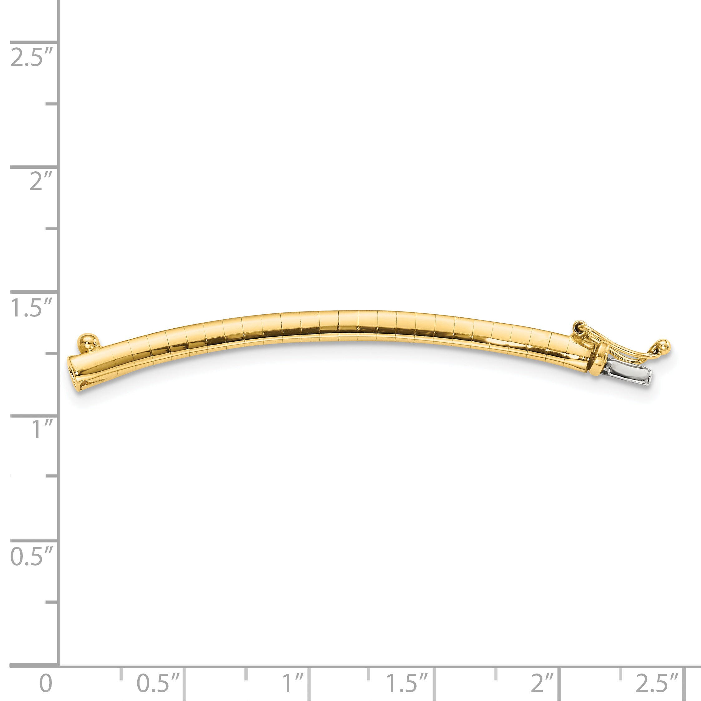 14k 3mm Lightweight Domed Omega 2 inch Extender for Necklace